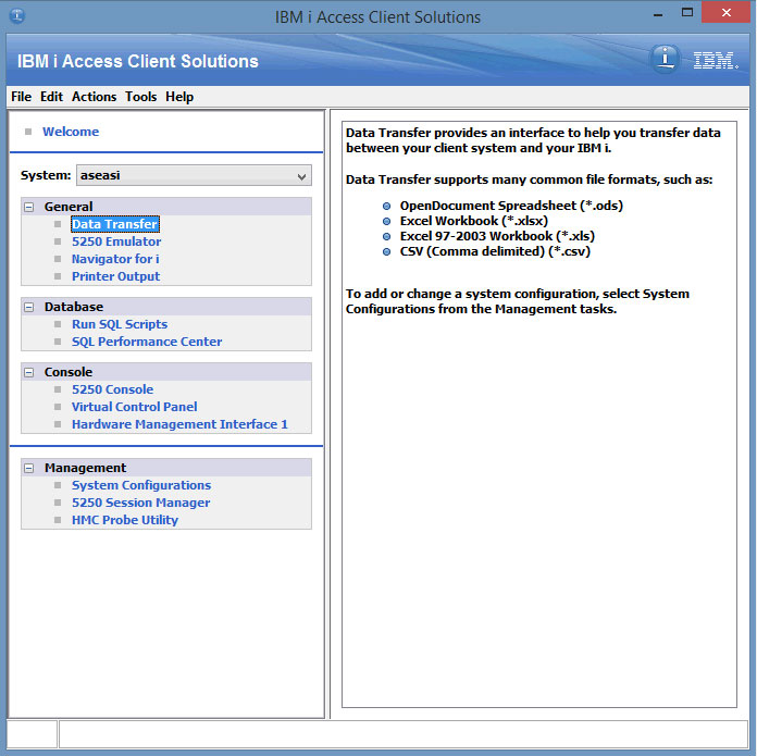 ibm i access client solutions windows application package