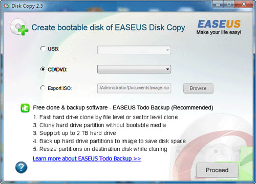 easeus copy disk full